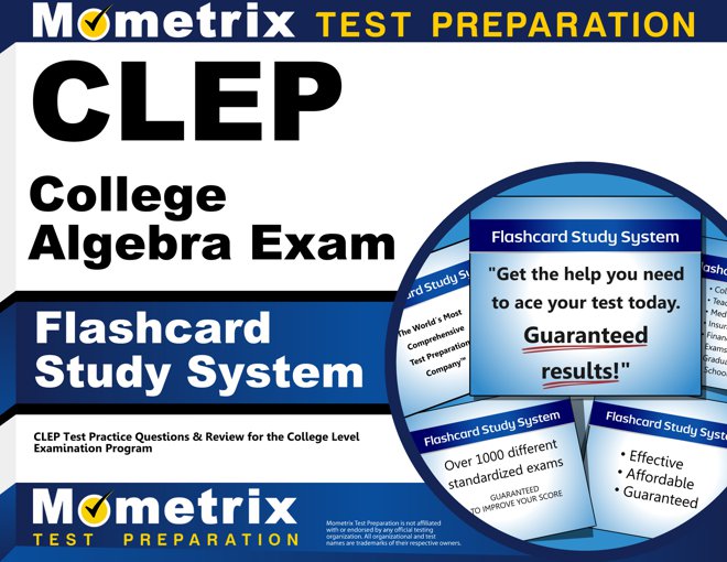 CLEP College Algebra Exam Flashcards Study System